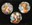 Set of three Buttons decorated colourfully with the heads of art nouveau style women