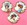 Set of three buttons decorated with the head and shoulders of women in romantic costumes
