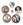 Various buttons with women's heads from different styles and periodsytlewfith 