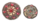 Metal and red glass buttons